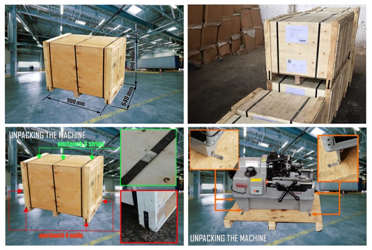 Máquina de rosqueamento de tubos com motor de indução de 1500 W