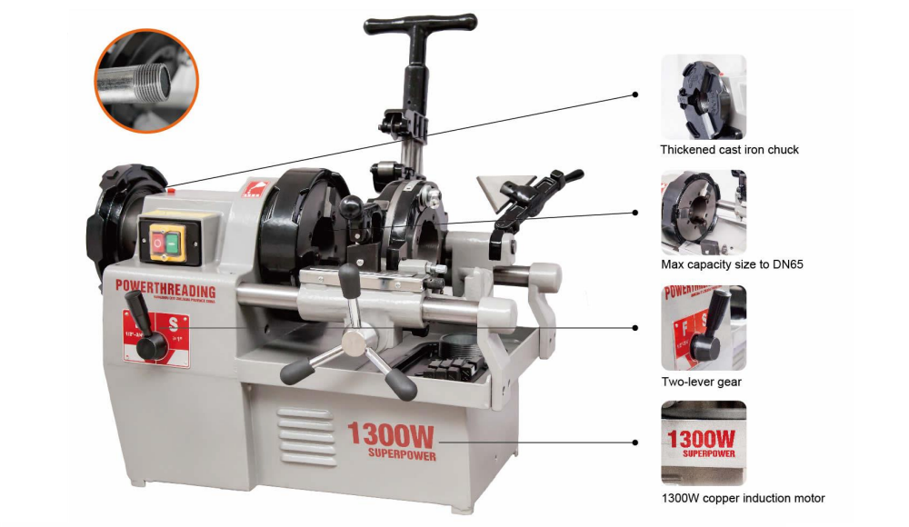 Máquina roscadora de tubos de gas y contraincendios de 2,5 pulgadas