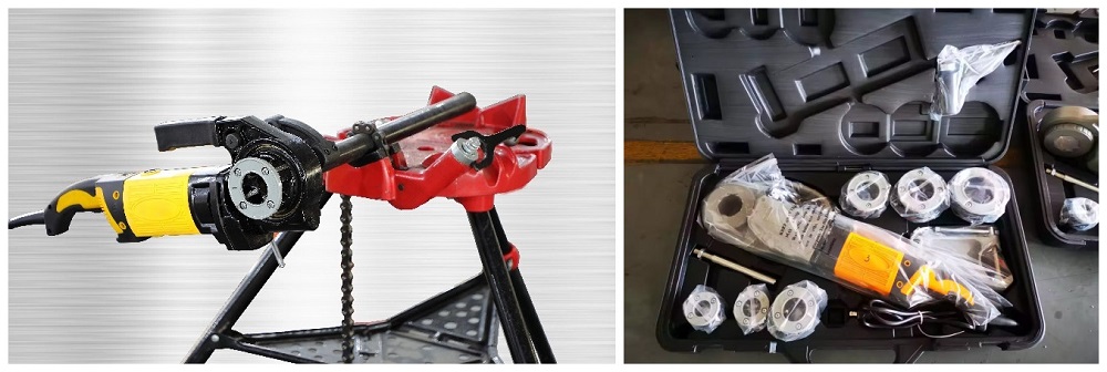 Hand-held pipe threading machine 11-R die head compatible