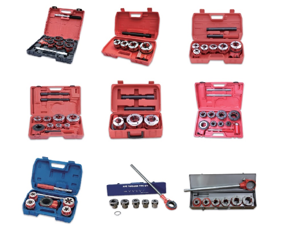 Manual ratchet threader interchangeable with 12R RIDGID dies