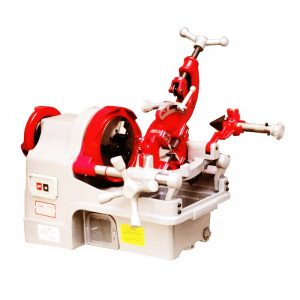 Pipe threading machine with dies compatible with rex