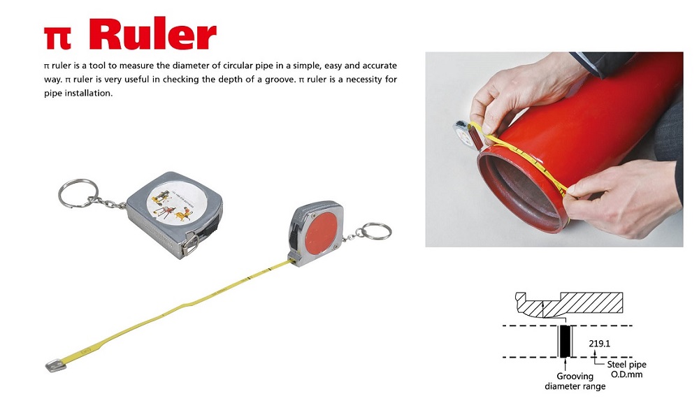 π ruler pipe groove measuring tape